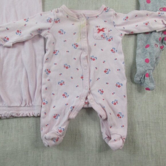 Lot of 3 Carter's Sleep & Play Sleeper Kids Newborn Multi Printed Front Zip - Picture 3 of 6